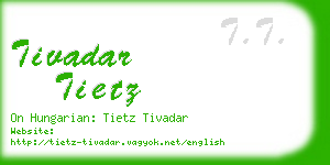 tivadar tietz business card